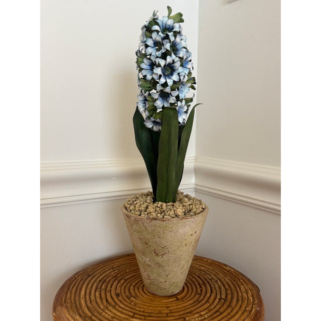 Early 21st Century Tommy Mitchell Tole Potted Hyacinth. For Sale - Image 5 of 12