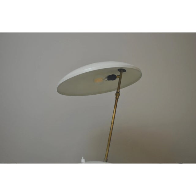 Mid-Century Modern Mid-Century Italian Aluminum and Brass Table Lamp, 1950s For Sale - Image 3 of 11