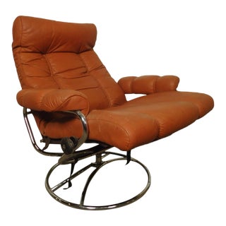 Mid-Century Reclining Chair and Ottoman by Ekornes Stressless For Sale