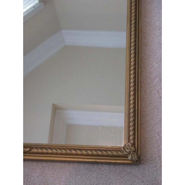 Vintage Mid 20th Century Gold Mirror With Floral Detail For Sale - Image 4 of 5