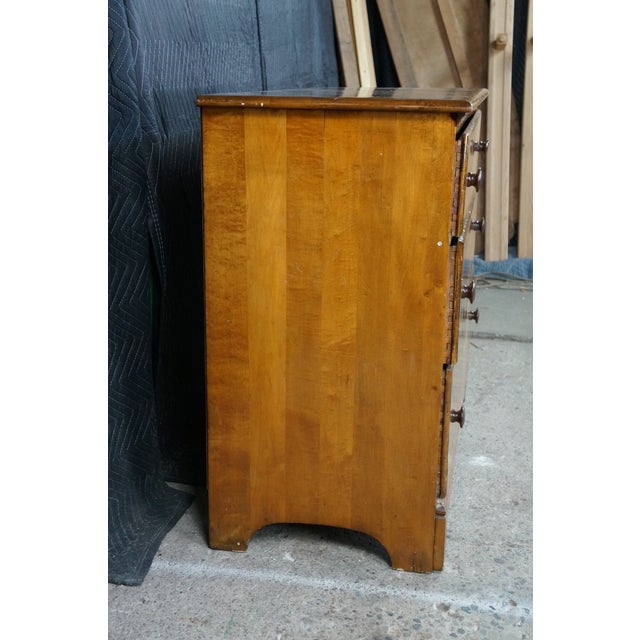 Wood Antique American Country Farmhouse Maple and Pine Three Drawer Chest Dresser 42" For Sale - Image 7 of 17