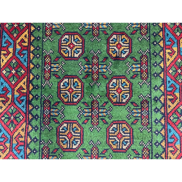 Green Mori Gul Tribal Geometric Runner Rug, 2'7" X 12'11" For Sale - Image 12 of 14