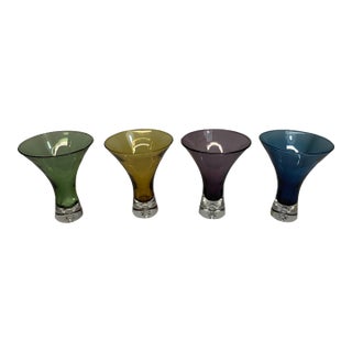 Set of 4 Vintage Bo Borgstrom Swedish Martini Glasses For Sale