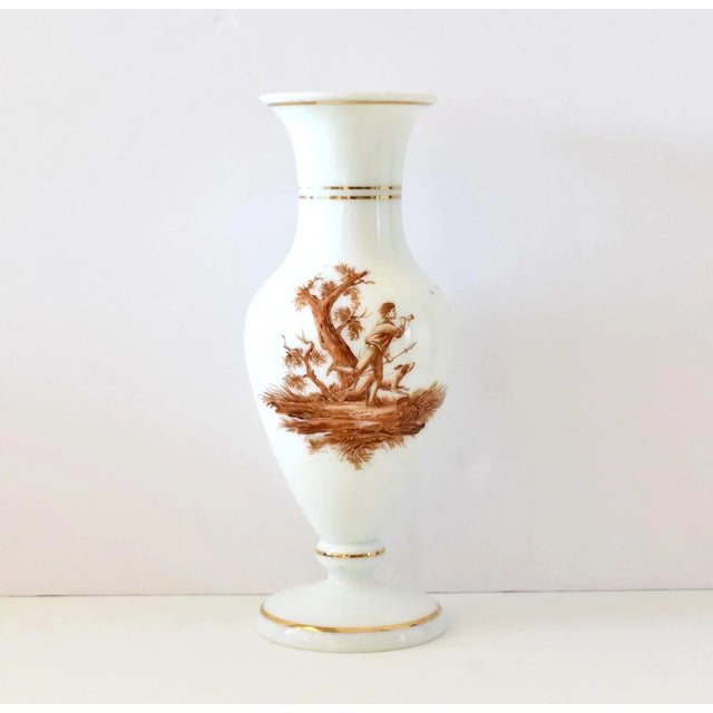 19th Century 19th-Century Antique French Sepia Grisaille White Opaline Glass Baluster Vases - a Pair For Sale - Image 5 of 13