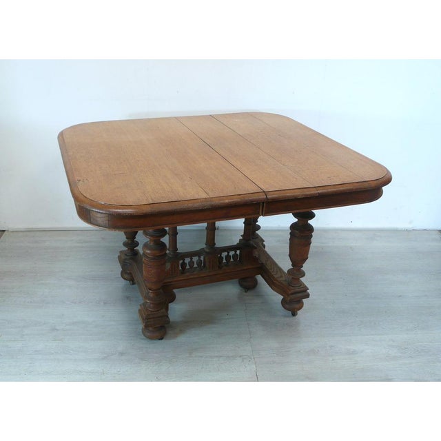 German Extendable Dining Table in Oak, 1840s For Sale - Image 11 of 11