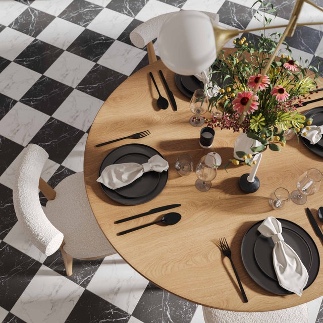 Boho Chic Nolan Natural Wood Round Dining Table For Sale - Image 3 of 8