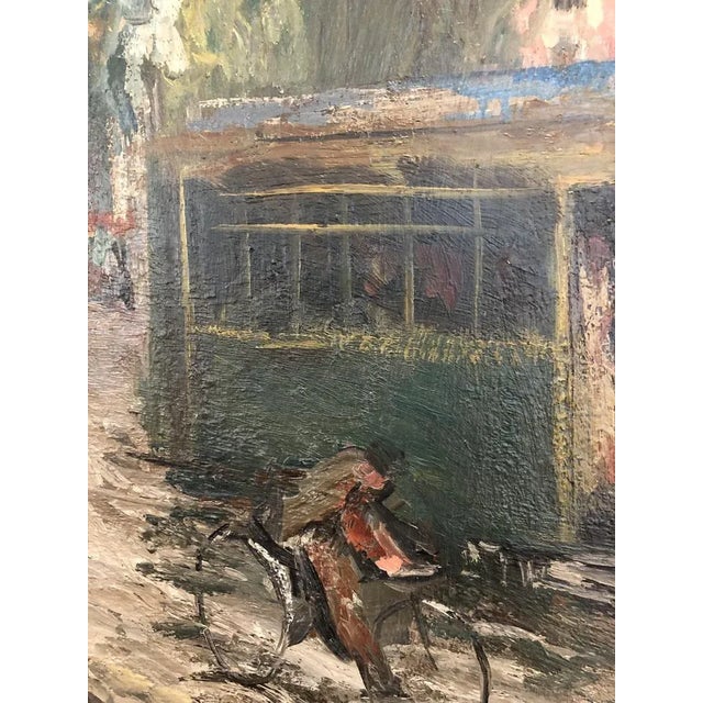 Herbert Theurillat, Carrefour de Rive un jour de pluie, Genève, 1920, Oil on Canvas, Framed For Sale - Image 4 of 13