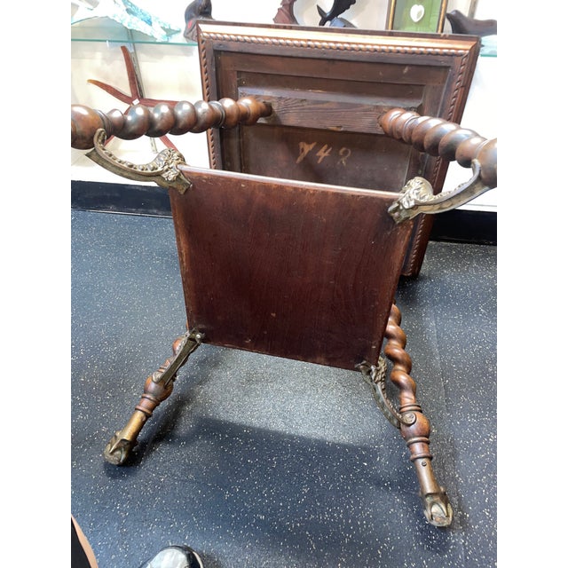 Brown Antique Victorian 19th Century Walnut Barley Twist Plant Stand Side Parlor Table For Sale - Image 8 of 10