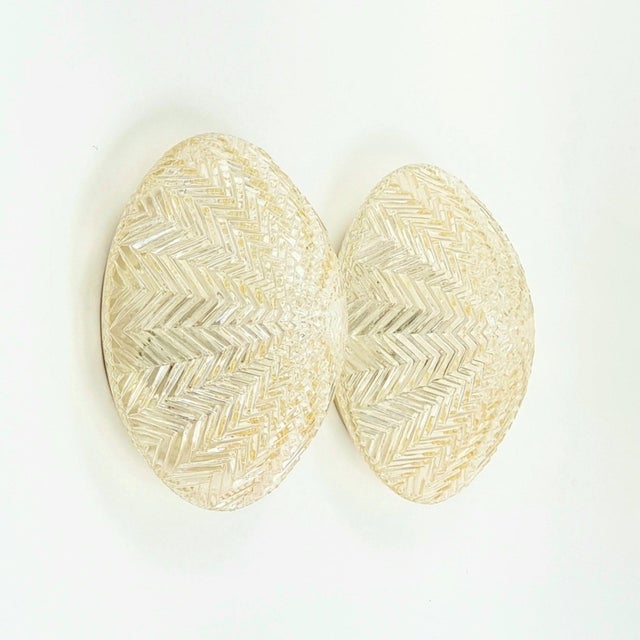 Mid-Century Modern Mid 20th Century /Art Deco Geometric Glass Wall Lamps/Sconces From Limburg - a Pair For Sale - Image 3 of 9