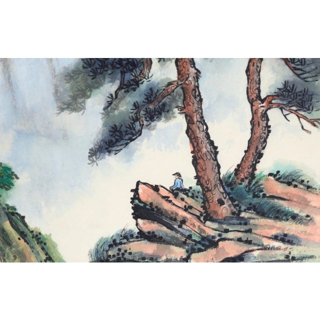 Spring Rain - Vertical Chinese Landscape With Waterfalls and Mountains For Sale - Image 10 of 11