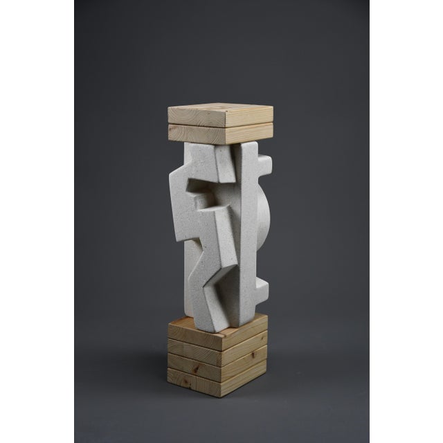 Alberto Cabiddu, Makina Abstract Sculpture, 2001, Beech & Stone For Sale - Image 11 of 17