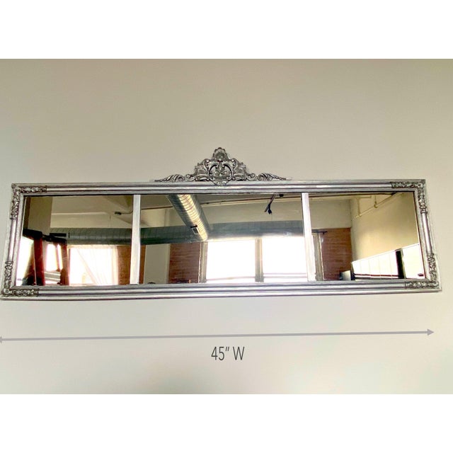 Antique 3 Panel Silver Leaf Paint Horizontal Wall Mirror Chairish