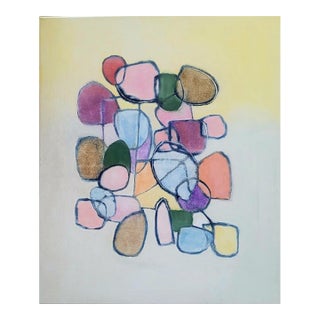 Modern Abstract Geometric Colorful Oil Painting Title #426 Dated 2022 by Lynn Christian For Sale