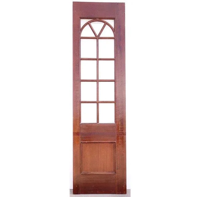 Brown Vintage Solid Mahogany and Beveled Glass Single Interior Room Divider Doors - A Pair For Sale - Image 8 of 12