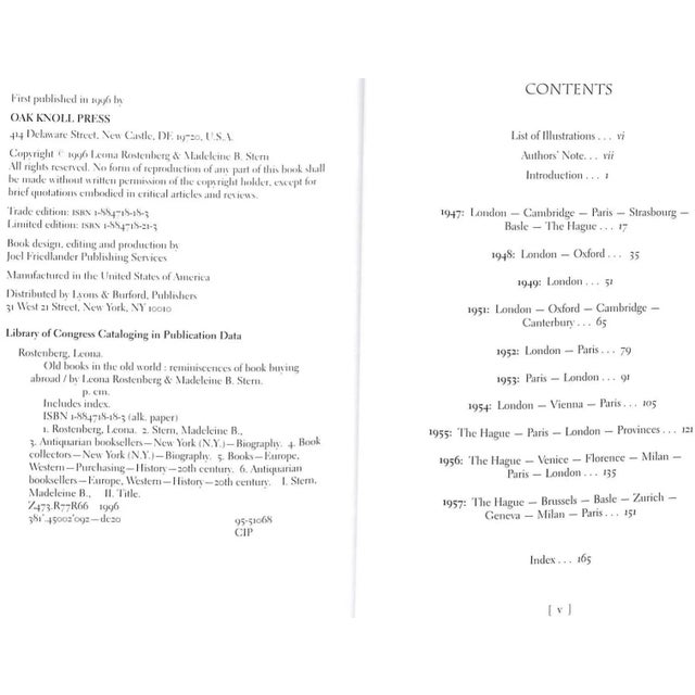 1990s "Old Books in the Old World: Reminiscences of Book Buying Abroad" 1996 Rostenberg, Leona & Stern, Madeline B. For Sale - Image 5 of 5