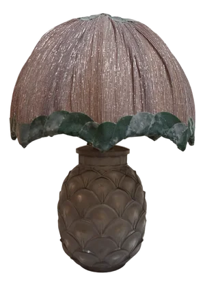 Art Deco Belgian Pineapple Lamp with Frosted Crystal Glass Base and Handmade Fabric Shade by Christalleries De Val St Lambert for Lamplove