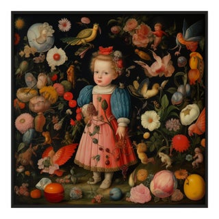 30' X 30' Framed Collector Fine Art Print 'Child With Flowers' #7 by Diane Grant Studio For Sale