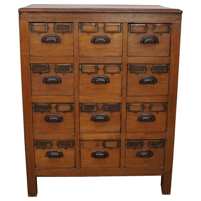 Vintage Asian Teak Apothecary Cabinet, 1930s For Sale - Image 16 of 16
