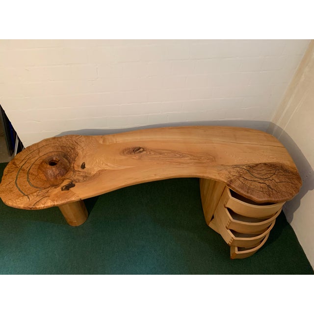 Contemporary Curved Ash Wood Desk by Peter Depping For Sale - Image 3 of 4