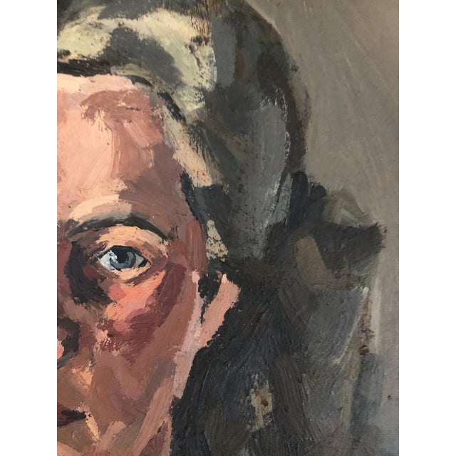 1940s Lison Favarger, Portrait de femme, 1948, Oil on Cardboard For Sale - Image 5 of 7