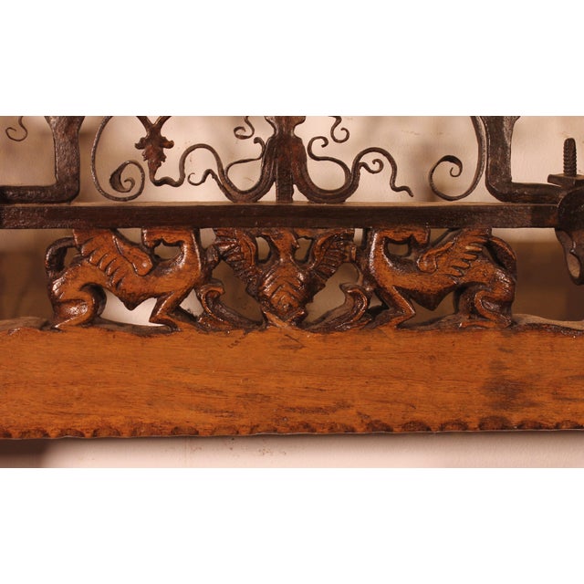 Early 19th Century Sicilian Cart Axle in Wood and Wrought Iron For Sale - Image 4 of 14