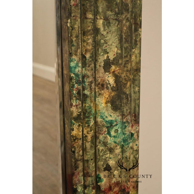 Late 20th Century Faux Marble Geometric Framed Wall Mirror 47' x 36" For Sale - Image 5 of 16