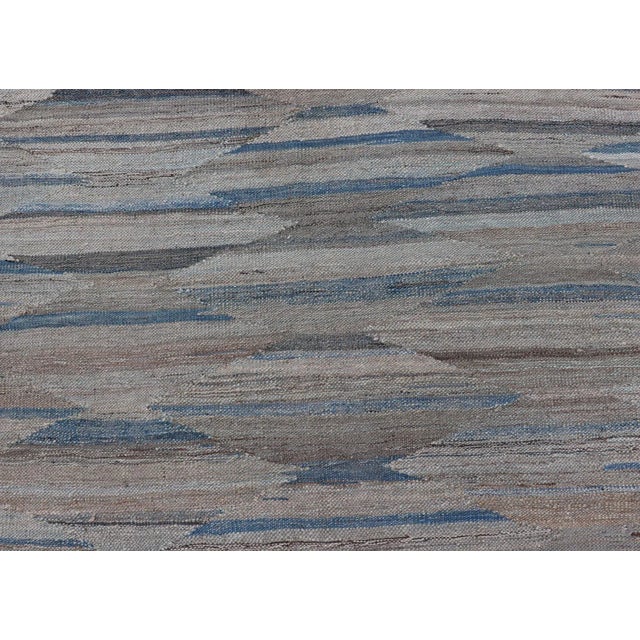 Hand Woven Diamond Modern Kilim Geometric by Keivan Woven Arts 8'10 X 11'10 For Sale - Image 4 of 13