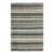 5' 6"x8' Blue Brown Modern Stripe Hand-Knotted Wool Rug For Sale