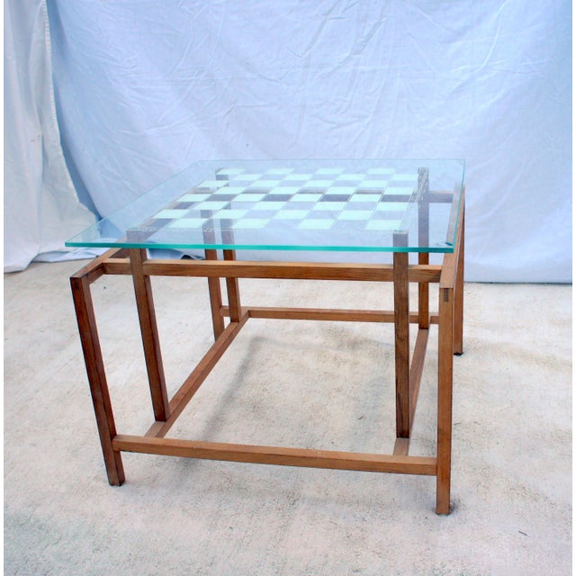 Mid-Century Modern 1960s Mid-Century Modern Henning Norgaard for Komfort Teak and Glass Side Chess Game Table For Sale - Image 3 of 12