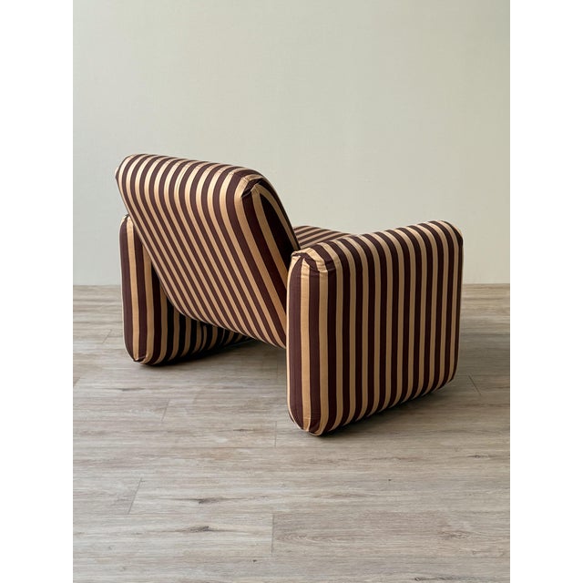 2000 - 2009 Ray Wilkes “Chiclet” Lounge Chair for Herman Miller in Striped Cotton Jacquard For Sale - Image 5 of 12