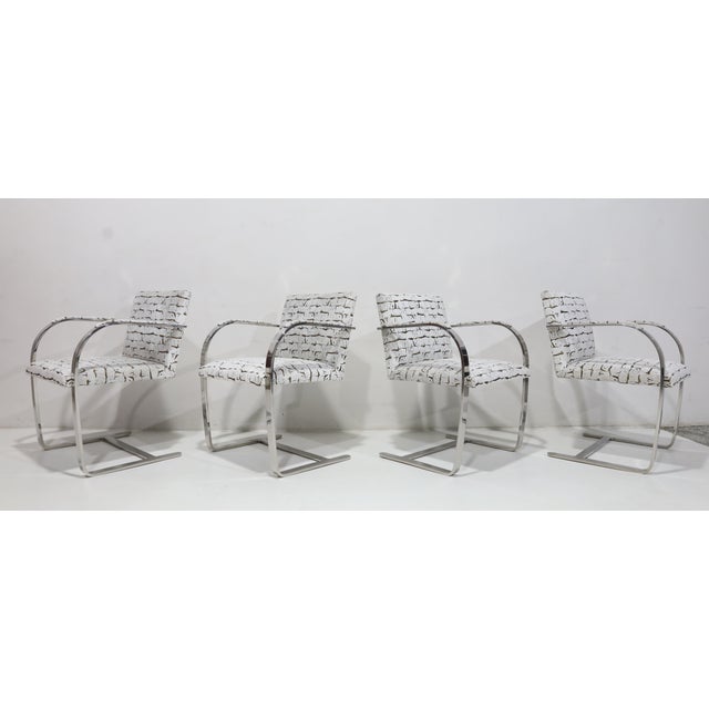 Mies Van Der Rohe for Knoll Brno Chairs in Velvet For Sale - Image 9 of 11