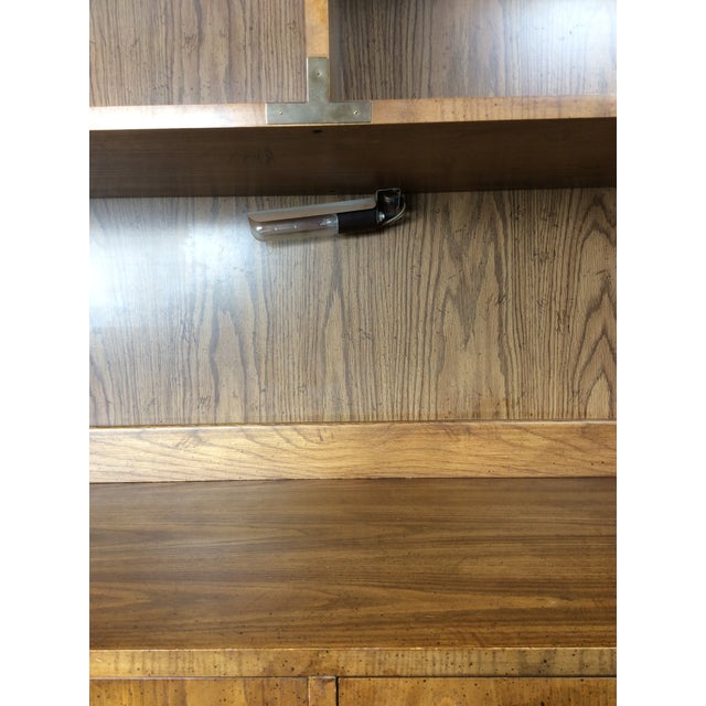 Mid Century Campaign Style Writing Desk With Shelving Unit For Sale - Image 12 of 18
