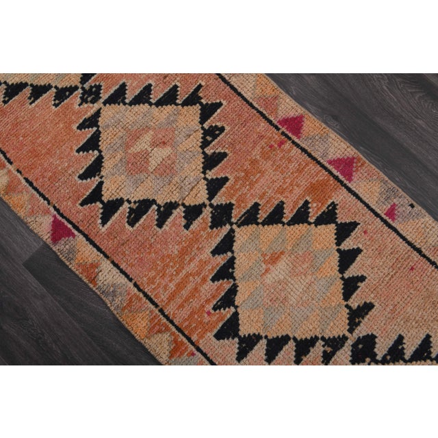1970s Vintage Turkish Hand-Knotted Wool Cotton Beige Runner Rug For Sale - Image 10 of 11