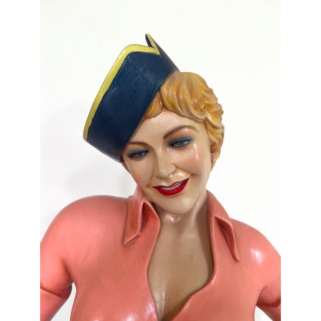 Car Hop, Waitress Statue with Chalkboard Menu, 1978, Fiberglass and Wood For Sale - Image 4 of 11