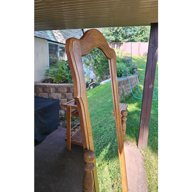 Ethan Allen Vintage Ethan Allen Heirloom Nutmeg Maple Colonial Cheval Swivel Floor Mirror - Model 10-5060 For Sale - Image 4 of 7