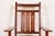 Stickley Harvey Ellis Collection Mission Arts & Crafts Inlaid Cherry Wood and Leather Rocking Chairs, Pair For Sale In South Bend - Image 6 of 12
