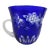 Vintage Nachtmann Traube Cobalt Blue Cut to Clear Punch Cup Grape Design Euc For Sale