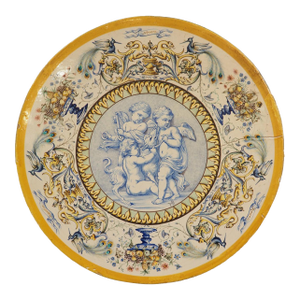 Antique French Faience Platter by La Manufacture De Madame Veuve Dumas, 19th C.