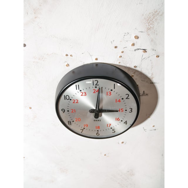 24 Hour Dial Clock from Gent of Leicester, England, 1960s For Sale - Image 9 of 11