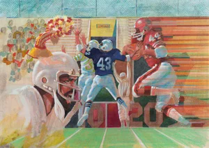 'Football' by Warren Edgar Lamm, Chouinard Art Institute, Emmy Winner
