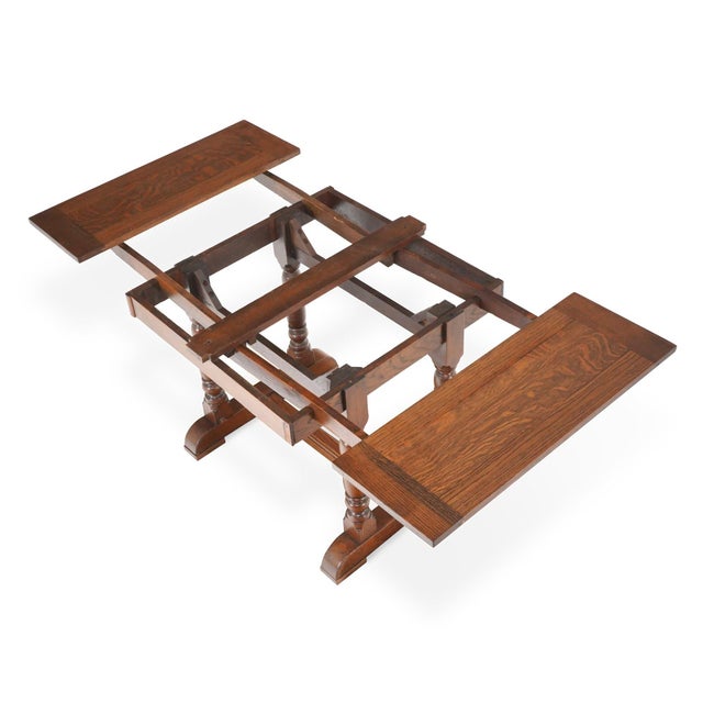 Traditional Vintage Rectangular Oak Dining Table For Sale - Image 3 of 16
