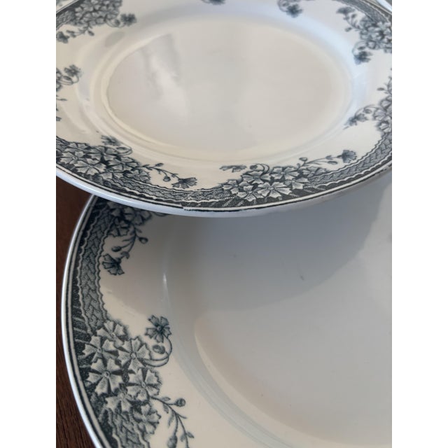 Antique French Ironstone Plates from Saint-Amand, 1890s, Set of 6 For Sale - Image 5 of 7