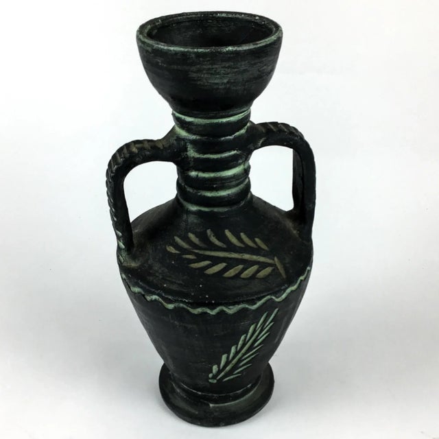 Vintage Mediterranean Terra Cotta Clay Greek Design Vase For Sale - Image 13 of 13