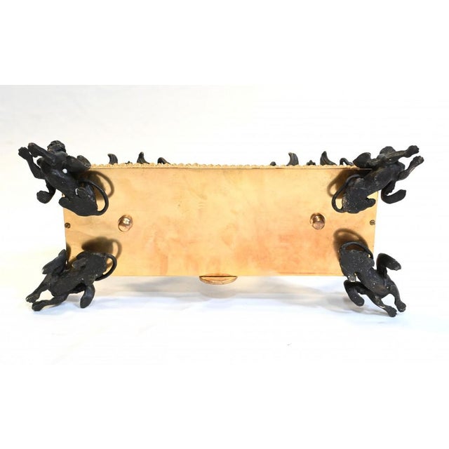 Empire French Marble Inkwell Bronze Sphinx For Sale - Image 6 of 10