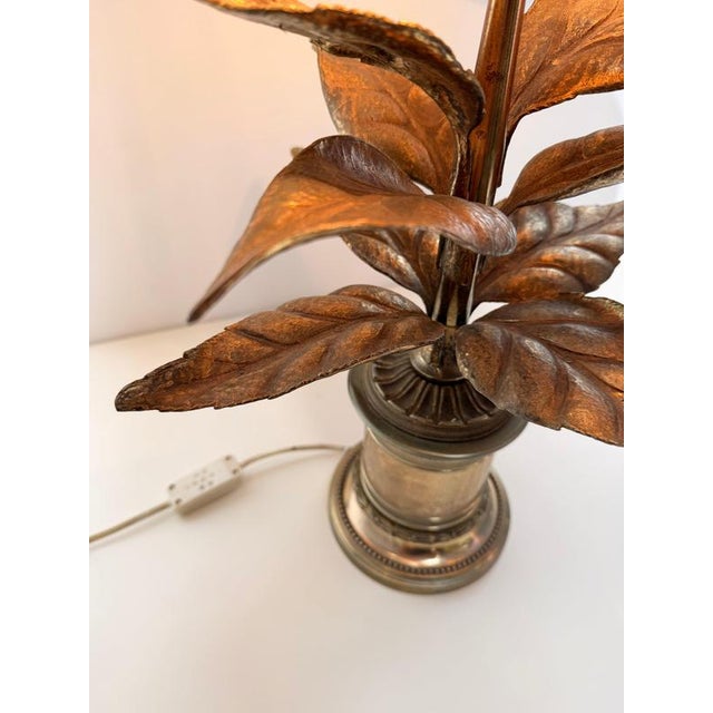 Table Lamp with Sculptural Leaf Base by Willy Daro For Sale - Image 5 of 9