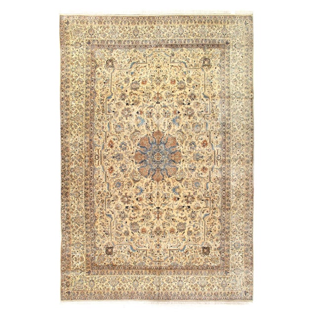 Early 21st Century Fine Hand Knotted Silk & Wool Persian Nain For Sale - Image 9 of 9