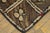 American 1900s Small Brown Earth Tone Geometric Folk Art Antique American Hooked Rug For Sale - Image 3 of 7