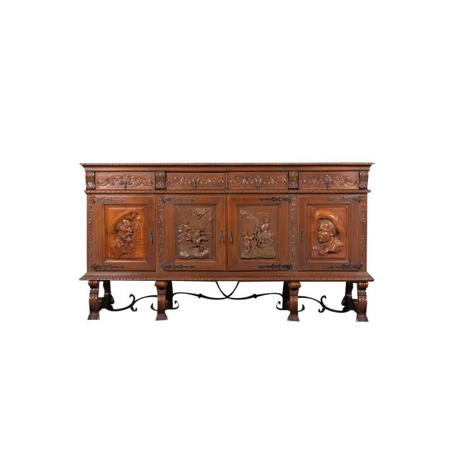 Carved Cabinet from Don Quixote, Spain, 1950s For Sale - Image 13 of 13