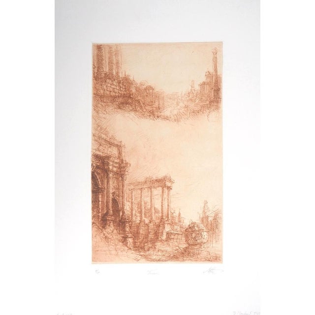Jean Michel Mathieux-Marie, Roman Forum, Original Etching For Sale - Image 8 of 8