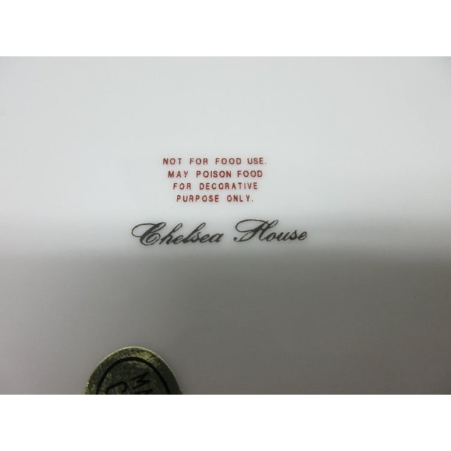 1980s Chelsea House Decorative Floral Design Dining Plate Asian Inspired White For Sale - Image 9 of 9